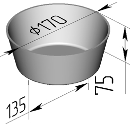 Форма для хлеба 1 ДМз круглая 170 х 135 х 75 мм