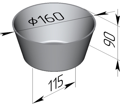 Форма для хлеба 17 Б круглая 160 х 115 х 90 мм