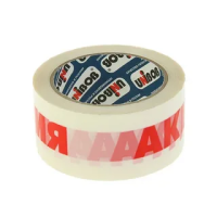 Клейкая лента 25мм Х 66м с логотипом «АКЦИЯ», красный (Р 032С ) на белом фоне Клейкая лента 25мм Х 66м с логотипом «АКЦИЯ», красный (Р 032С ) на белом фоне