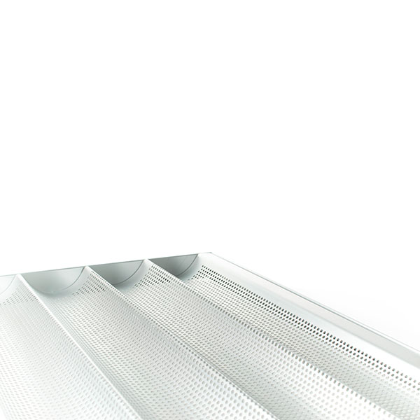 Противень для багета, 4 ячеек, перфорированный, алюминий