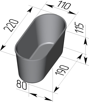 Секция форм для хлеба 4 Л  7 220 х 110 х 115 овал с ручками