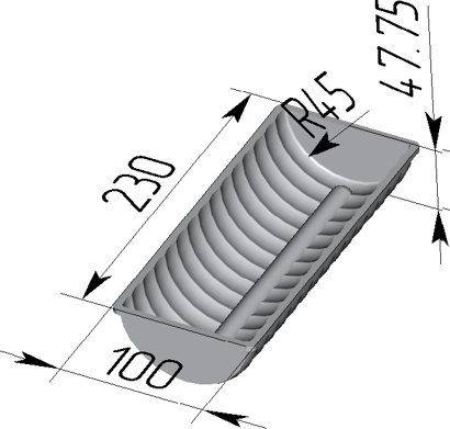 Форма для хлеба Волнистая 230 х 100 х 48 мм