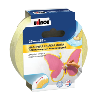 Профессиональная малярная лента для изогнутых поверхностей, 25 мм х 25 м, желтая Профессиональная малярная лента для изогнутых поверхностей, 25 мм х 25 м, желтая