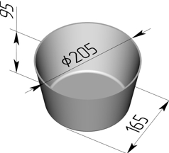 Форма для хлеба 17 круглая 205 х 165 х 95 мм