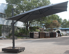 "Римини" зонт уличный 3х3м на боковой алюминиевой опоре, тент темно-серый