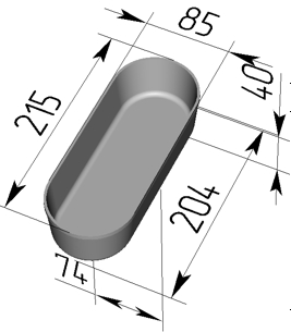 Секция форм для хлеба 4 Л  7-1 215 х 85 х 40 овал с ручками