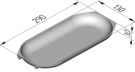 Секция форм для хлеба 3 Л Батонница 290 х 130 х 30 с ручками
