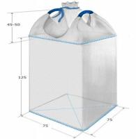 Биг бэг 75 х 75 x 125 см 2 стропы верх сборка - низ глухое Биг бэг 75 х 75 x 125 см 2 стропы верх сборка - низ глухое