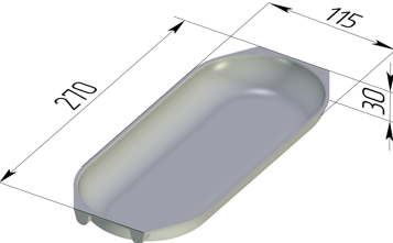 Секция форм для хлеба 5 Л Батонница 270 х 115 х 30 с ручками