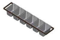 Секция форм для хлеба 6 Л 12 160 х 80 х75 мм с ручками