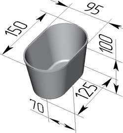 Секция форм для хлеба 3 Л 11 150 х 95 х 100 овал