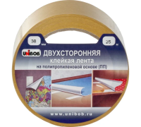 Двухсторонняя КЛ UNIBOB, 38 мм х 25 м (полипропилен) Двухсторонняя КЛ UNIBOB, 38 мм х 25 м (полипропилен)