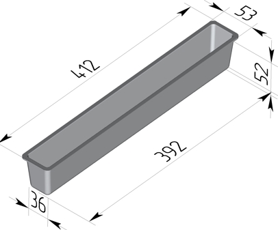 Форма для хлеба Тостерная 410 х 50 х 55 мм