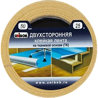 Двухсторонняя КЛ UNIBOB, 50 мм х 25 м (полипропилен)
