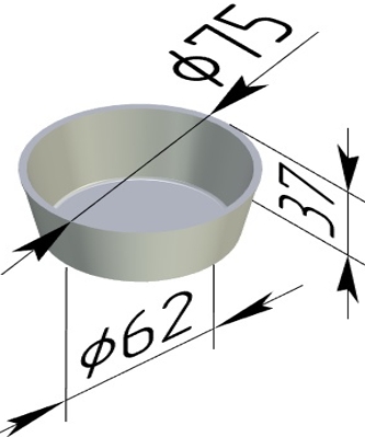 Форма для хлеба круглая 75 х 65 х 35 (для маффинов)