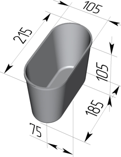 Секция форм для хлеба 3 Л  10 215 х 105 х 105 овал
