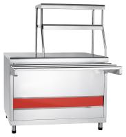 Прилавок для горячих напитков ПГН-70КМ нейтральный стол (две полки, 1120 мм) кашир. арт. 21000802788