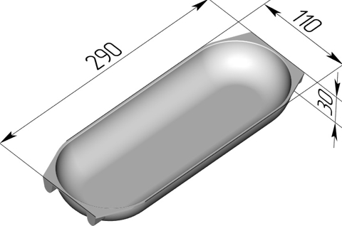 Форма для хлеба Батонница 290 х 110 х 30 мм