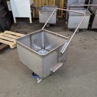 Тележка чан 200 л с краном и большой ручкой AISI 304 Тележка чан 200 л с краном и большой ручкой AISI 304