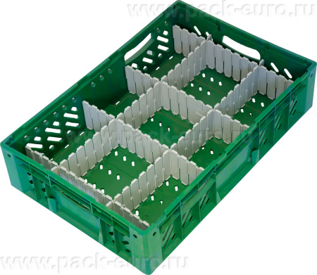 Ящик перфорированный 600×400×140, арт.: 118, объём 33.6, зелёный, код: 00353, арт. 118