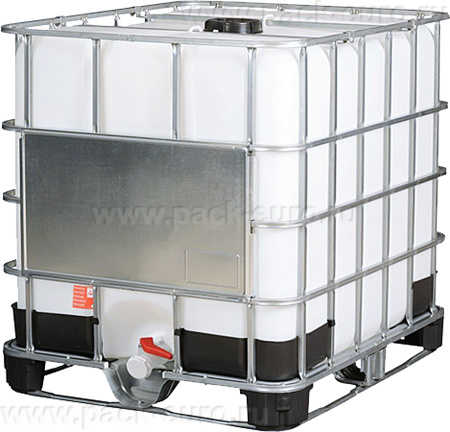 Емкость куб. 1000 л с краном на комбинированном поддоне (еврокуб), арт. UC 1000 комб. 