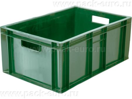 Ящик сплошной 600×400×250 мм, объем 46 л., арт.: 204 (2,3) м, зелёный, код: 19158, арт. 204 МСК