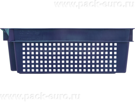 Ящик перфорированный 600×400×200, арт.: 102, объём 37, синий, код: 00341, арт. 102