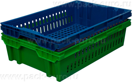 Ящик перфорированный 600×400×152, арт.: 403, объём 27, красный, код: 01466, арт. 403