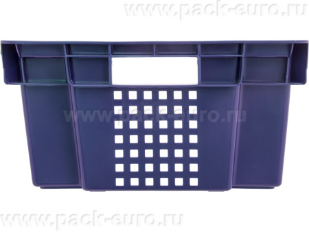 Ящик перфорированный 600×400×200, арт.: 102, объём 37, синий, код: 00341, арт. 102