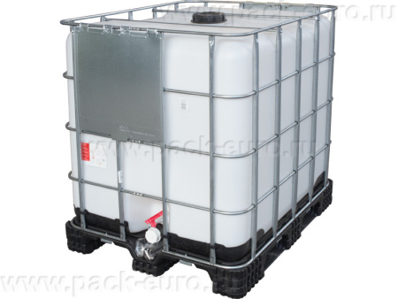 Емкость куб. 1000л востановленная на пластиковом поддоне (еврокуб), арт. RECO пп 