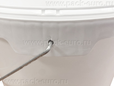 Ведро 21,3л круглое с металлической ручкой с белой крышкой, код: 36214, арт. ВП 21,3б бел