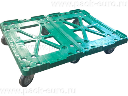 Тележка 800х615 с 6 колесами пластиковая зеленый, арт. 508 НСТ/6_колёс