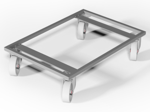 Тележка для 425 ящика, на полиамидных колёсах  серый, арт. ТЛ-425 Тележка для 425 ящика, на полиамидных колёсах  серый, арт. ТЛ-425