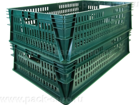 Ящик перфорированный 740×465×200, арт.: 404-200, объём 55, зелёный, код: 26205, арт. 404-200
