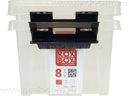 Ящик сплошной 335×220×155 мм, объем 8 л., арт.: Rox Box 8, прозрачный, код: 18696, арт. Rox Box 8