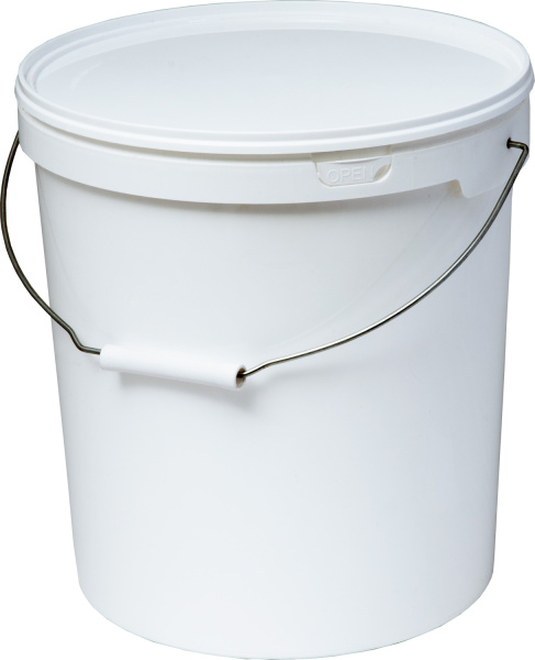 ВЕДРО КРУГЛОЕ 15л В15 белое с белой крышкой, арт. ВП 15м
