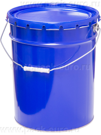 Ведро металл 20л. с крышкой-корона, с покрытием внутри синий, арт. ВМк 20с с покрытием (Б) 