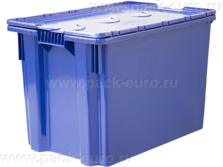 Ящик п/э 600х400х400 мороз. Safe PRO сплошной,  цв. синий с синей крышкой(синий с синей крышкой), арт. 605-1 SP М, код: 18440, арт. 605-1 SP М