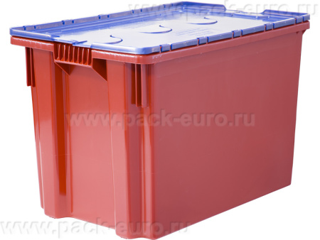 Ящик 600х400х400 Safe PRO сплошной, красный с синей крышкой, арт. 605-1 SP