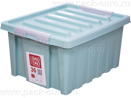 Ящик 500х390х250 мм с крышкой и клипсами мятный, арт. Rox Box 36