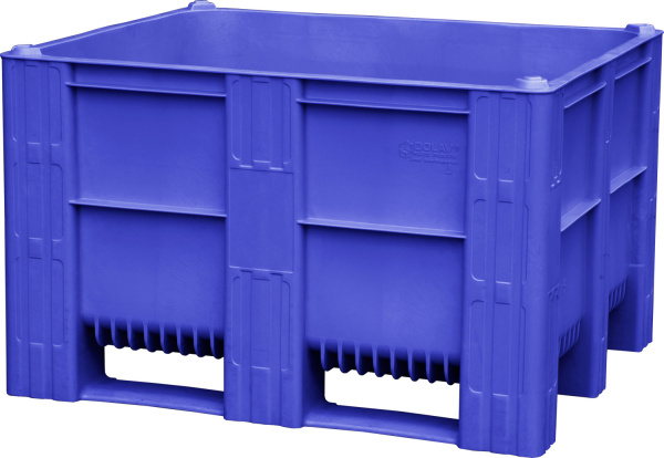 Контейнер 1200х1000х740 мм сплошной на 3-х полозьях синий, арт. 10-100-ОА-ACE-3 синий