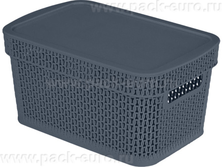 Корзина 281х185х139 5л. с крышкой, стенки перф, дно сплошное, код: 36141, арт. Keeplex Ajur 5