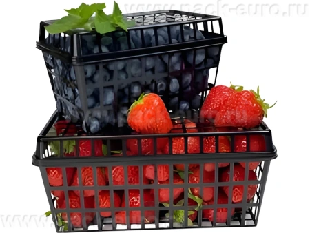 Корзина для ягод п/п 132х88х75 0,5л. с крышкой, перфорированная, код: 36946, арт. КП 0,5
