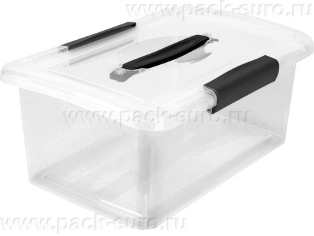 Ящик 370х274х148 9л. для хранения, с крышкой, на клипсах, с ручкой, код: 36203, арт. Keeplex Vision 9.1