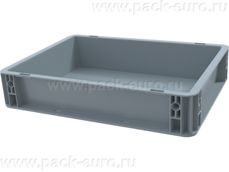Ящик 600х400х75 сплошной, усиленное дно, серый, арт. SPK 6075