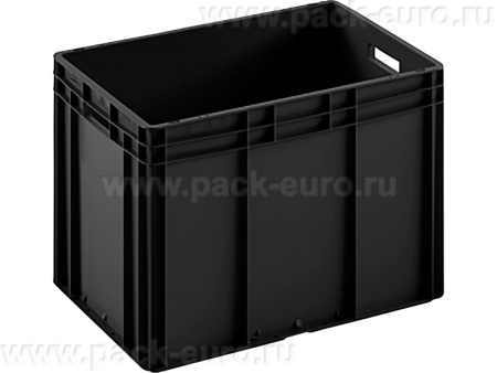 Ящик п/п 600х400х420 сплошной чёрный, гладкое дно, открытые ручки, арт. ЕС 6442.1 R