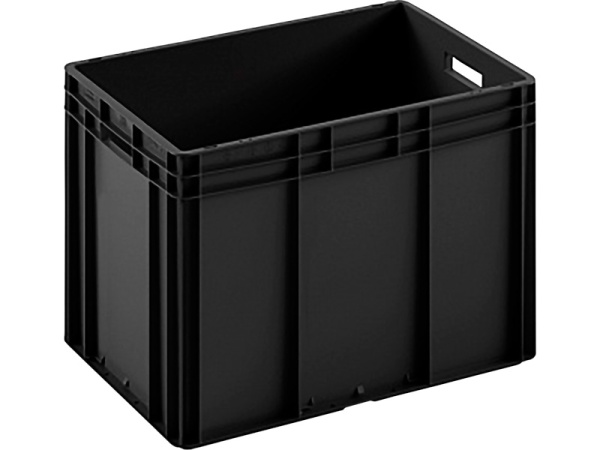 Ящик п/п 600х400х420 сплошной чёрный, гладкое дно, открытые ручки, арт. ЕС 6442.1 R Ящик п/п 600х400х420 сплошной чёрный, гладкое дно, открытые ручки, арт. ЕС 6442.1 R