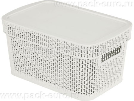 Корзина 281х185х139 5л. с крышкой, стенки перф, дно сплошное, код: 36145, арт. Keeplex Ajur 5
