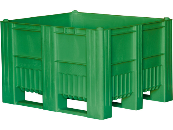 BoxPallet 1200x1000x740 мм сплошной на полозьях, арт. C-Box 1210 S (740) зелёный, код: 20439, арт. C-Box 1210 S (740) зелёный