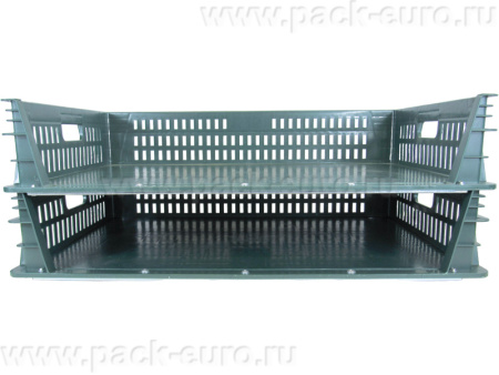 Ящик перфорированный 740×465×145, арт.: 404-11, объём 39, зелёный, код: 21866, арт. 404-11